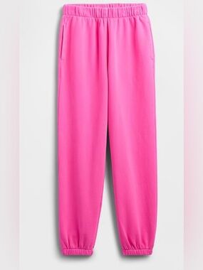 Gap Bright Neon Pink Fleece Joggers NWT